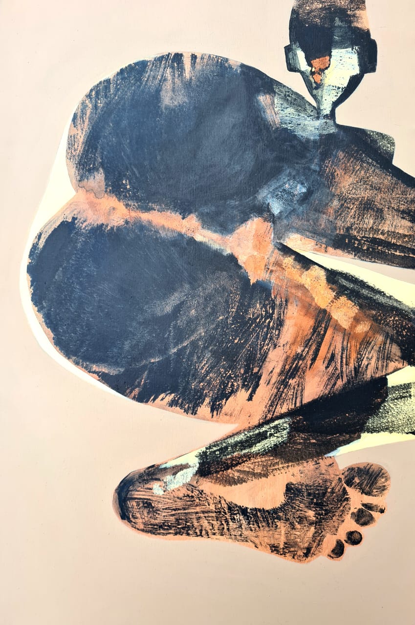 Derrière, acrylique sur toile, 60x41 cm