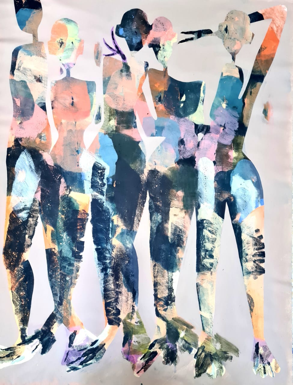 Gossip, acrylique sur toile, 162 x129 cm