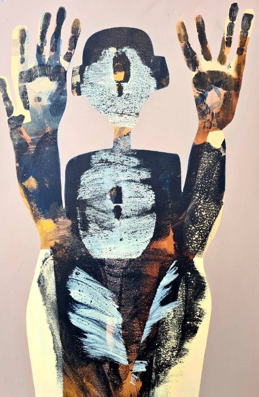 Le pouce, acrylique sur toile 60x41 cm