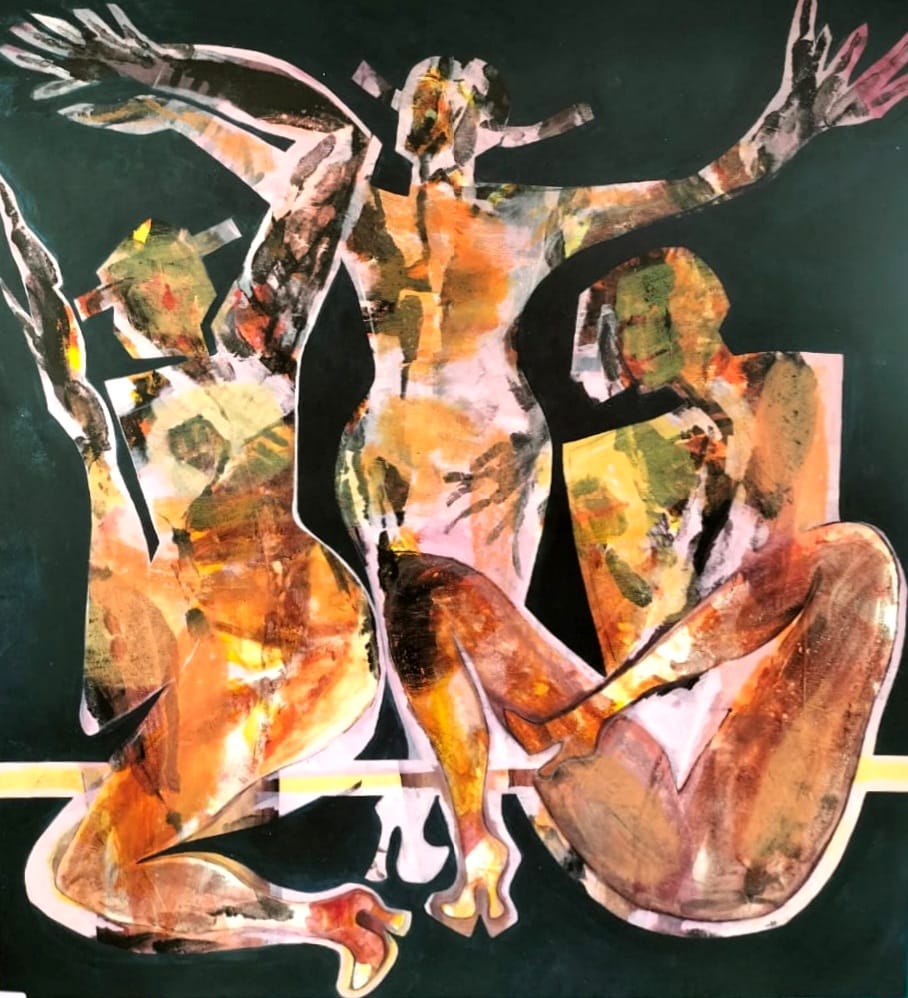 les demoiselles de Tunis, acrylique sur toile 116x130 cm